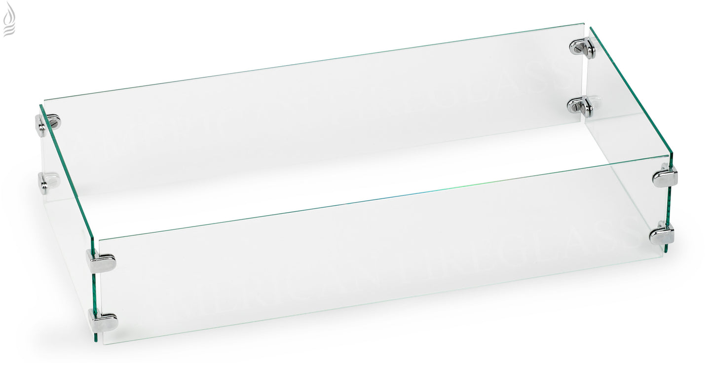 Rectangular Flame Guard for Round Drop-In Fire Pit Pan
