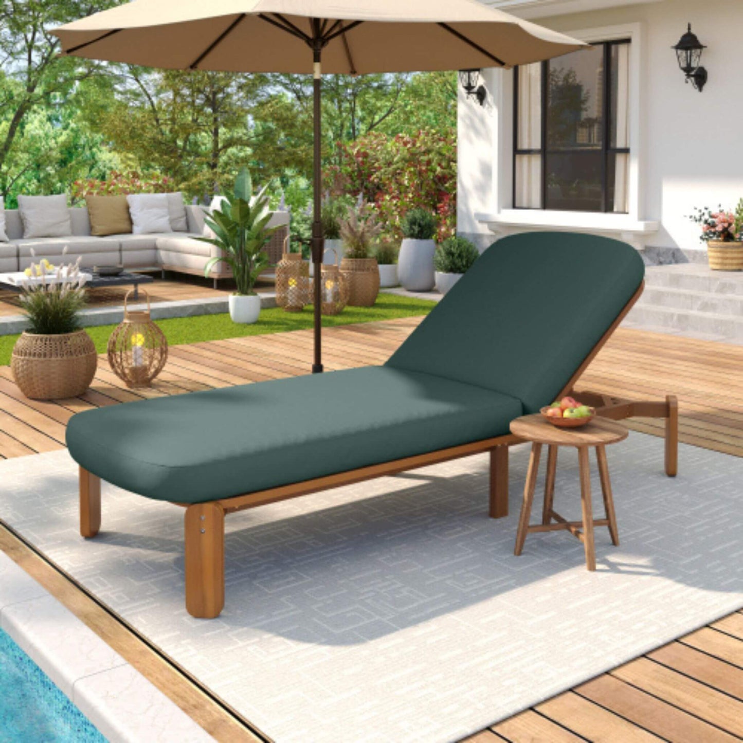 Alora Adjustable Outdoor Chaise Lounge with Reclining Backrest