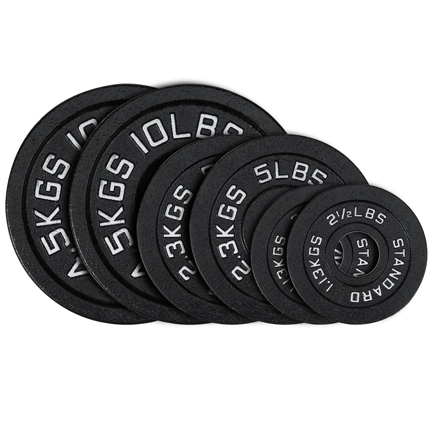 AboveGenius Cast Iron 2-Inch Olympic Weight Plates Set for Strength Training