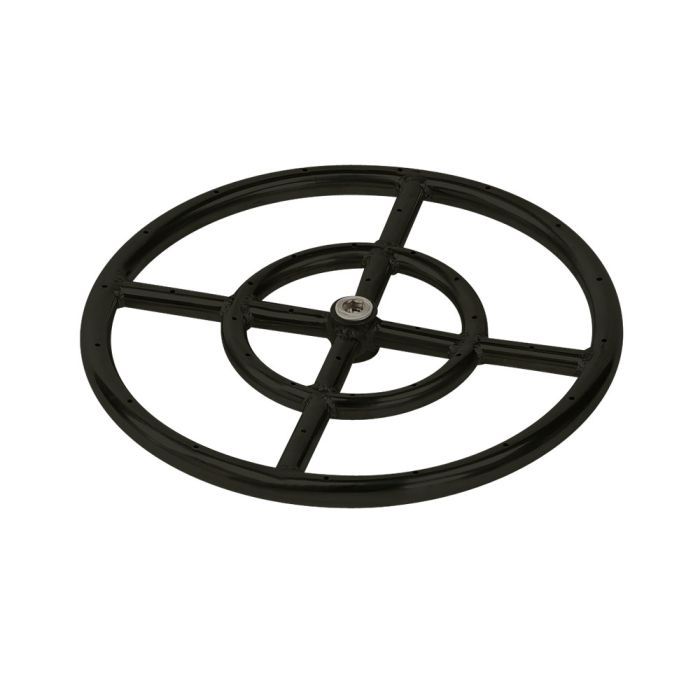 Round Fire Pit Burner - Black Steel