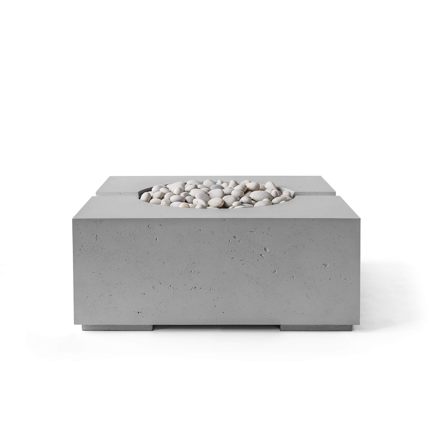 Bravo 32" Square Concrete Fire Pit - Match Lit