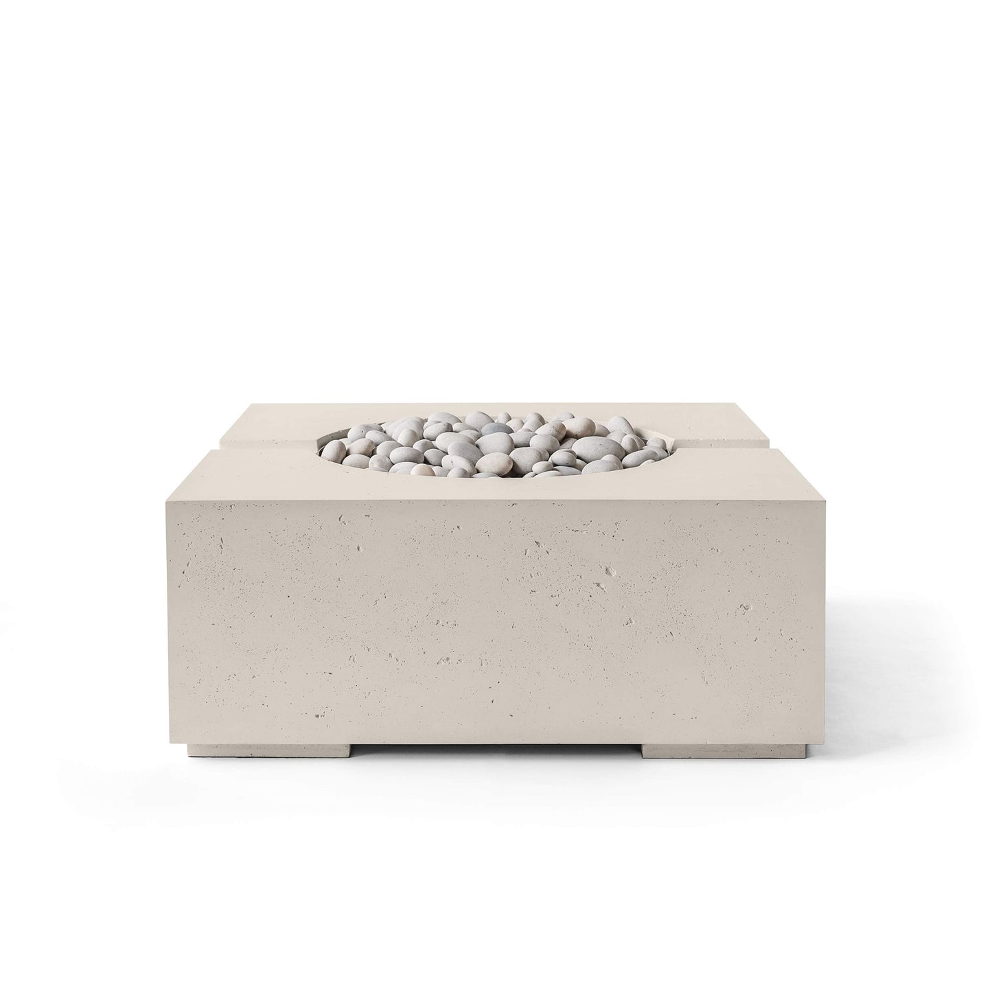 Bravo 32" Square Concrete Fire Pit - Match Lit