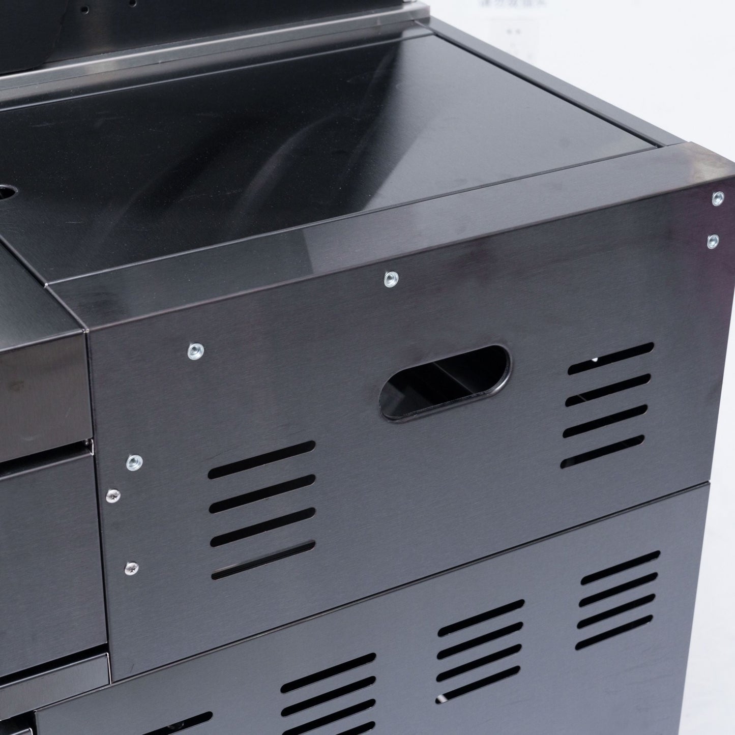 Castelle Flame Premium Black Stainless Steel 4-Burner Gas Grill With Rotisserie Kit