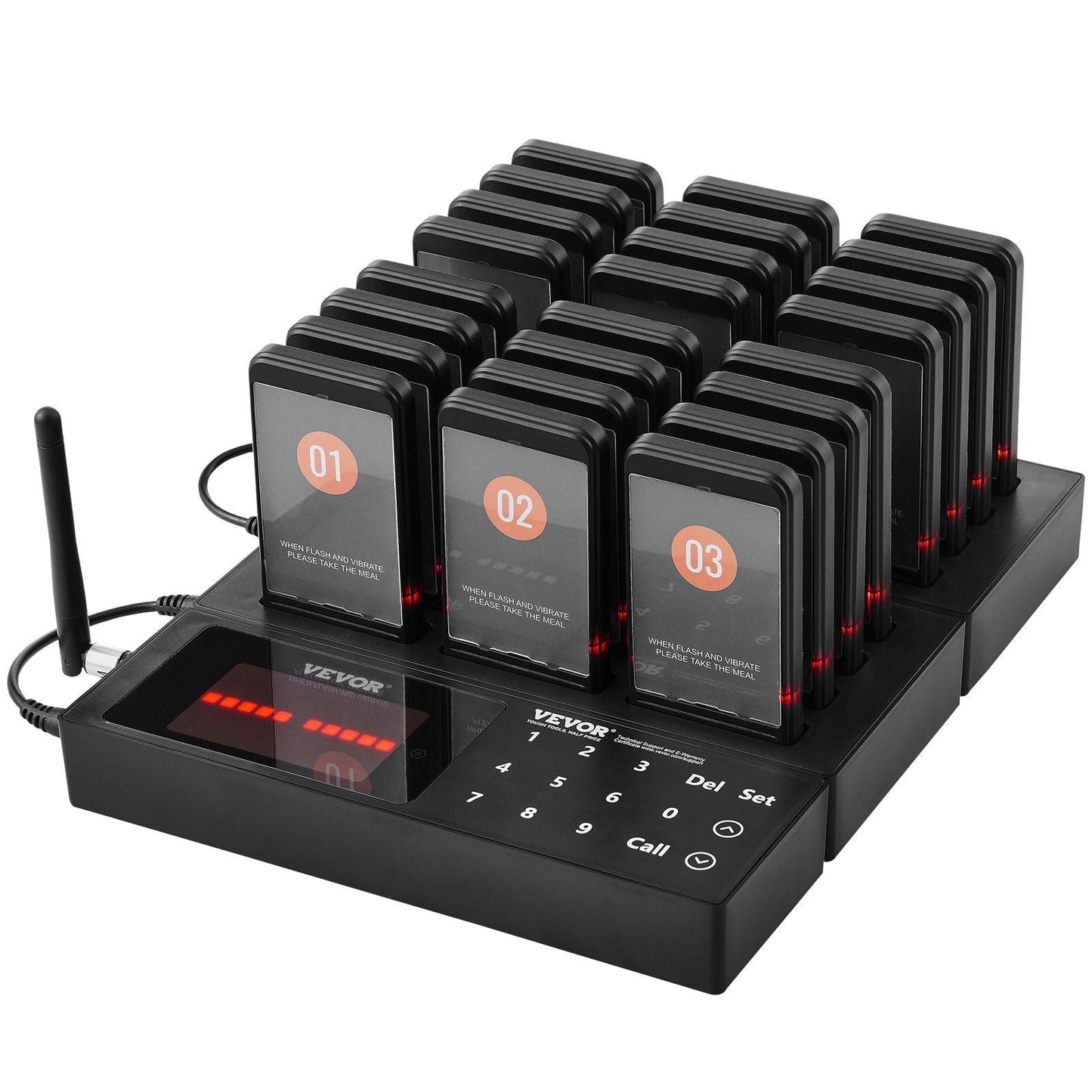 Restaurant Pager System, Wireless 400m Long Range Lineup Waiting Queue Signal, Guest Customer Calling Beepers with Vibration & Flashing
