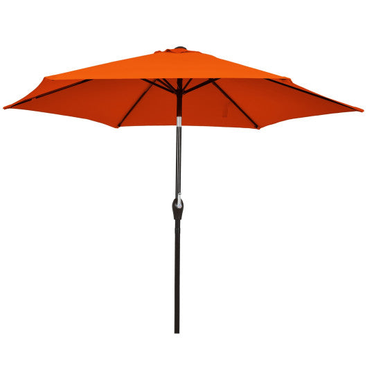 10 Feet Outdoor Patio Umbrella with Tilt Adjustment and Crank - Orange