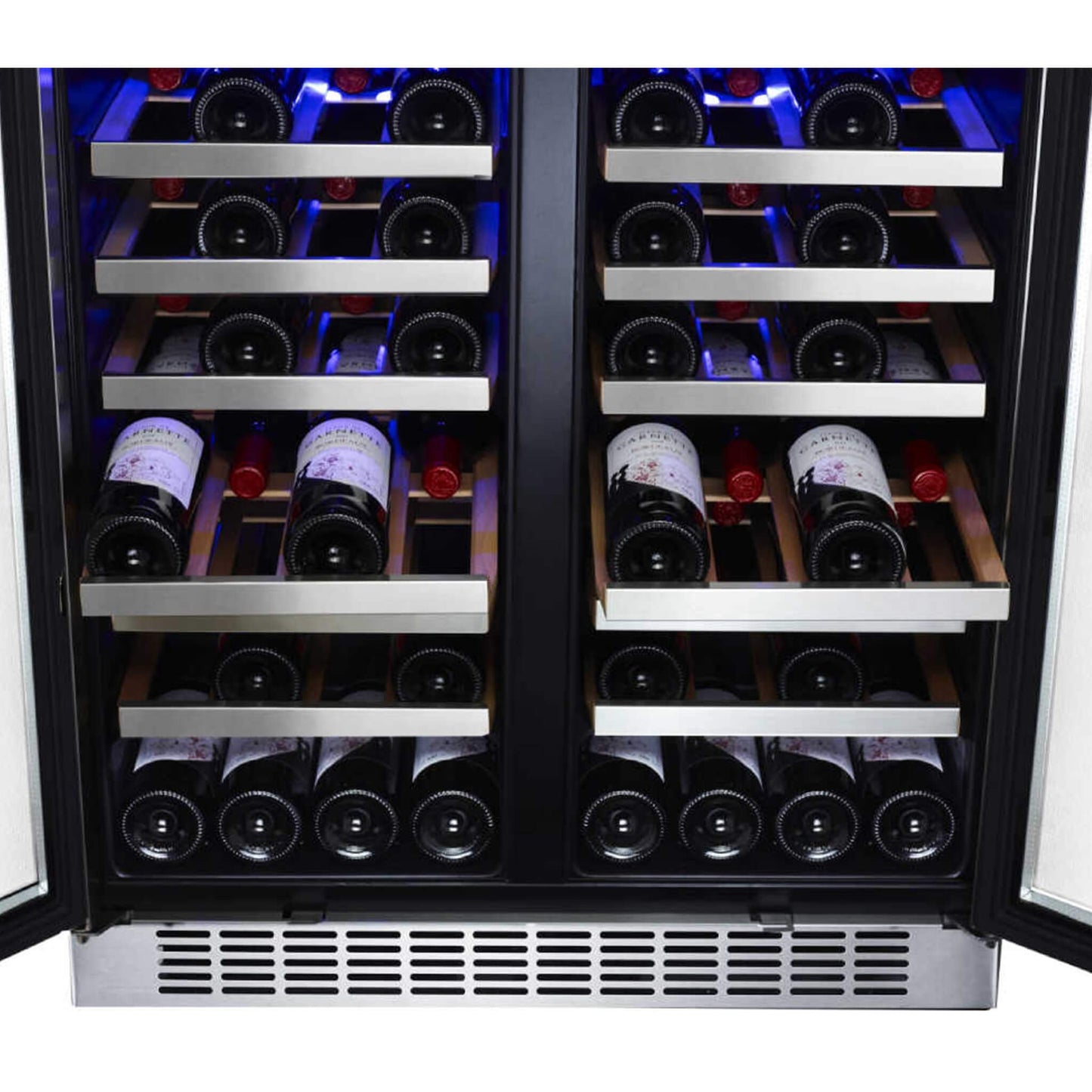 Edgestar 30" Wide 56 Bottle Capacity Built-In French Door Wine Cooler With Door Locks