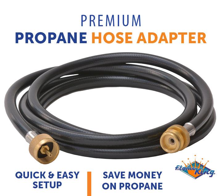 Flame King 8 Ft 1 Pound Propane Tank Gas Hose Adapter Extension