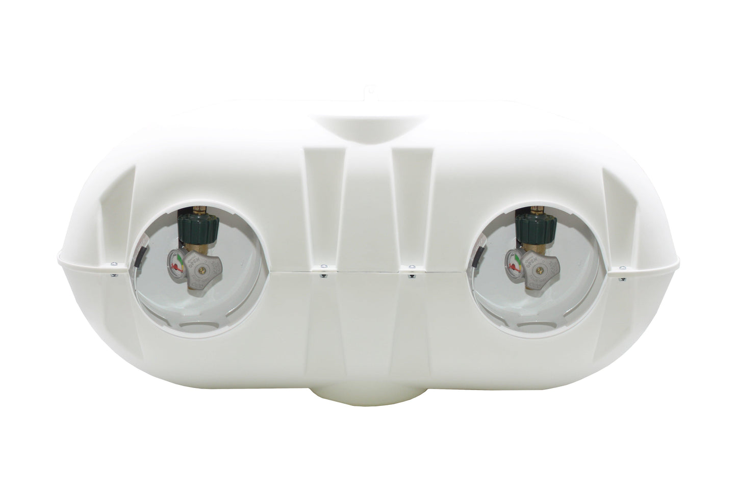 Flame King Dual 30LB LP Propane Tank Light Plastic Heavy Duty Cover RV Trailer White