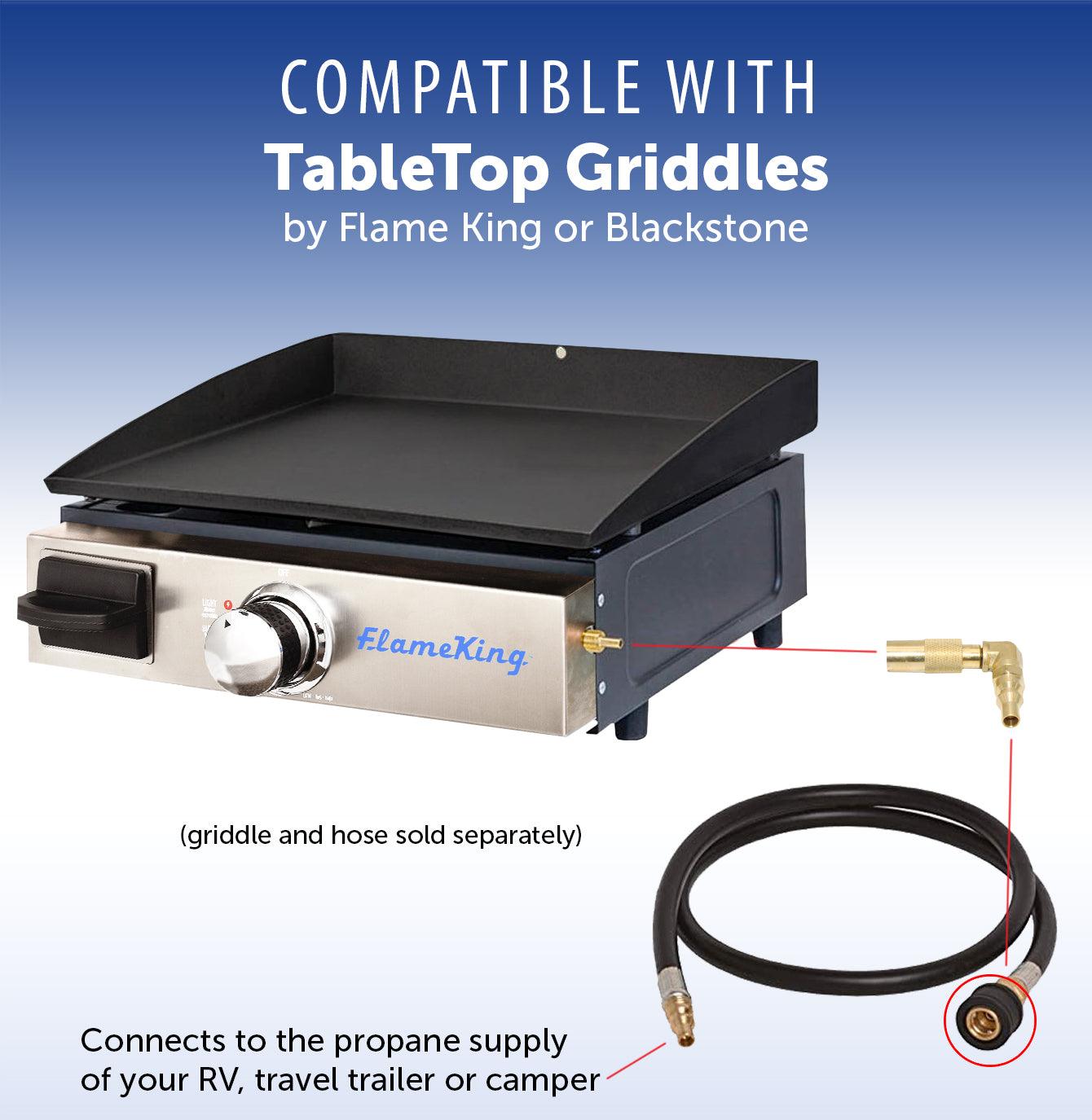 Flame King RV Quick Connect Elbow Adapter for 17" or 22" Griddle