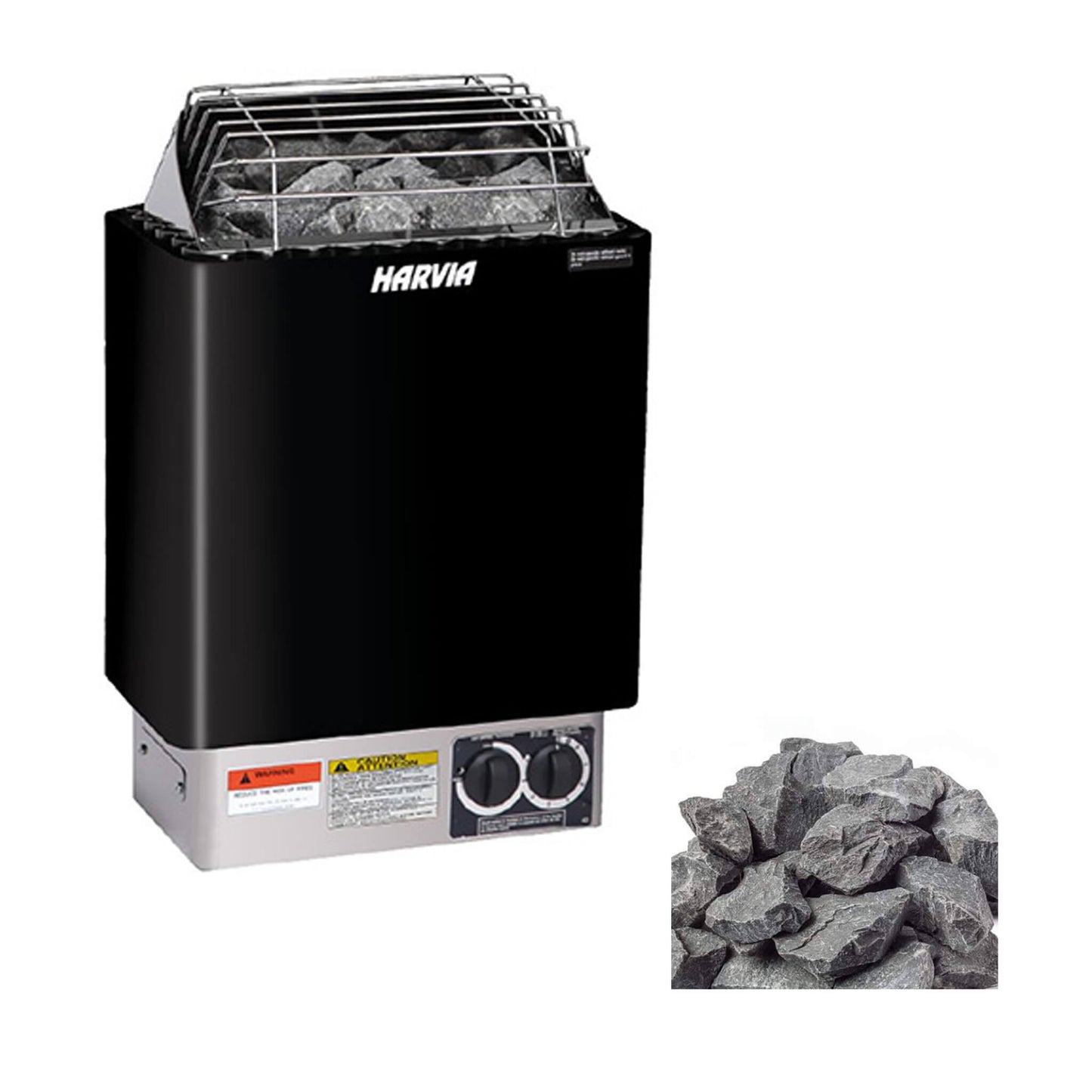 Harvia KIPB Wet Dry Electric Sauna Heater Stove with Built-In Controls & Sauna Stones