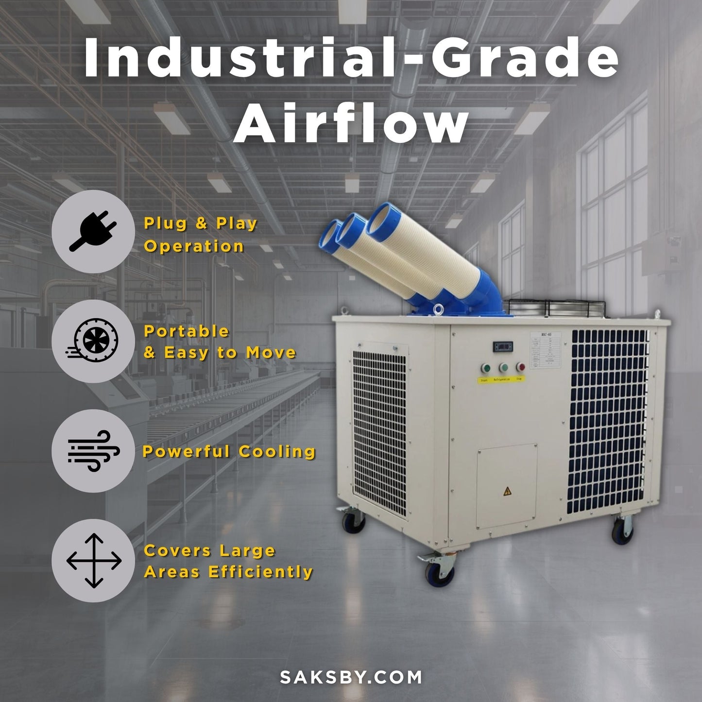 Heavy-Duty 220V Portable 29K BTU Outdoor Industrial Spot Cooler Air Conditioner