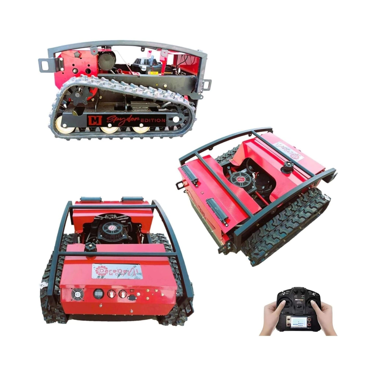 Heavy-Duty 24-Inch 9HP Commercial Remote-Controlled Lawn Mower with Snow Plow