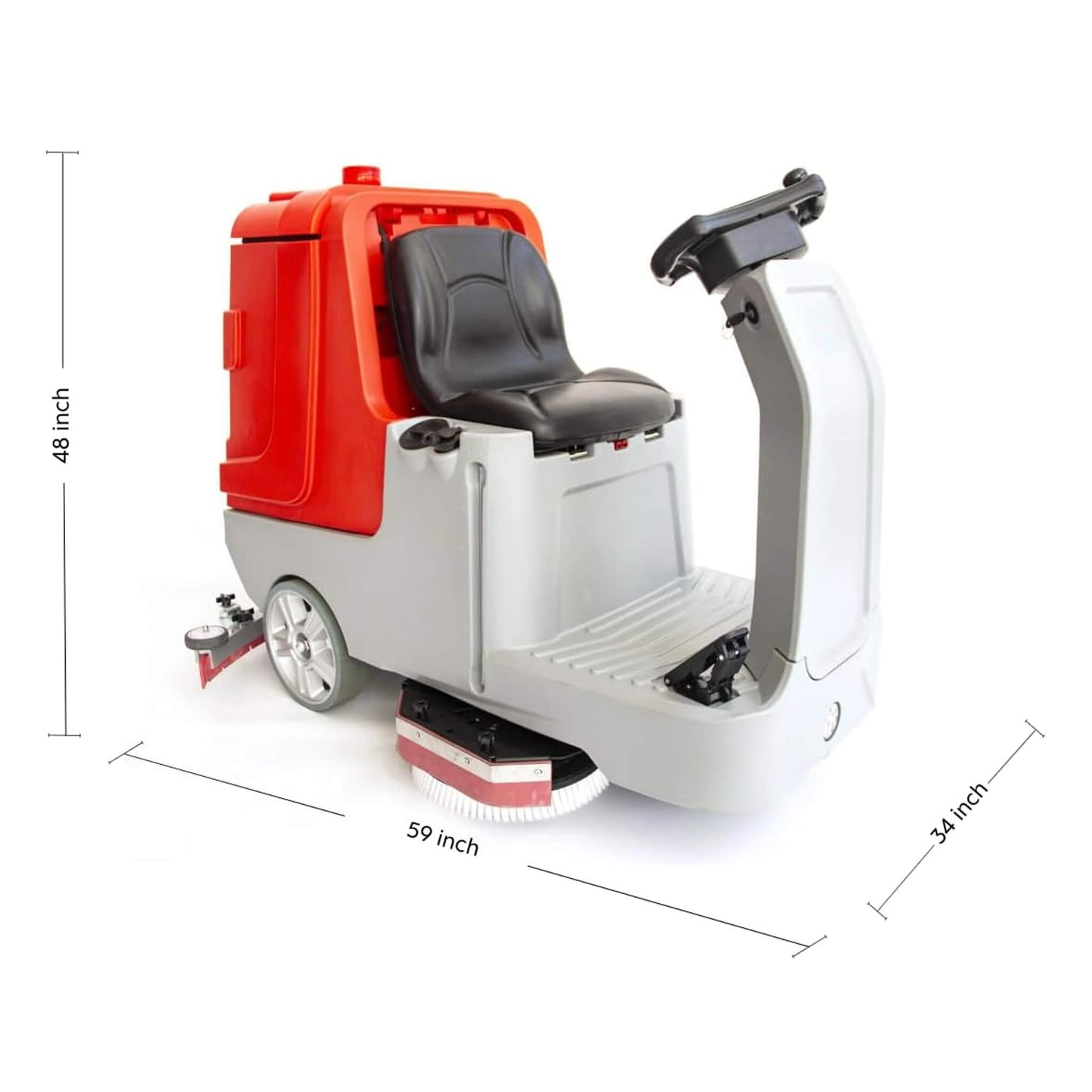 Heavy-Duty 34-Inch Industrial Ride-On Floor Scrubber Machine