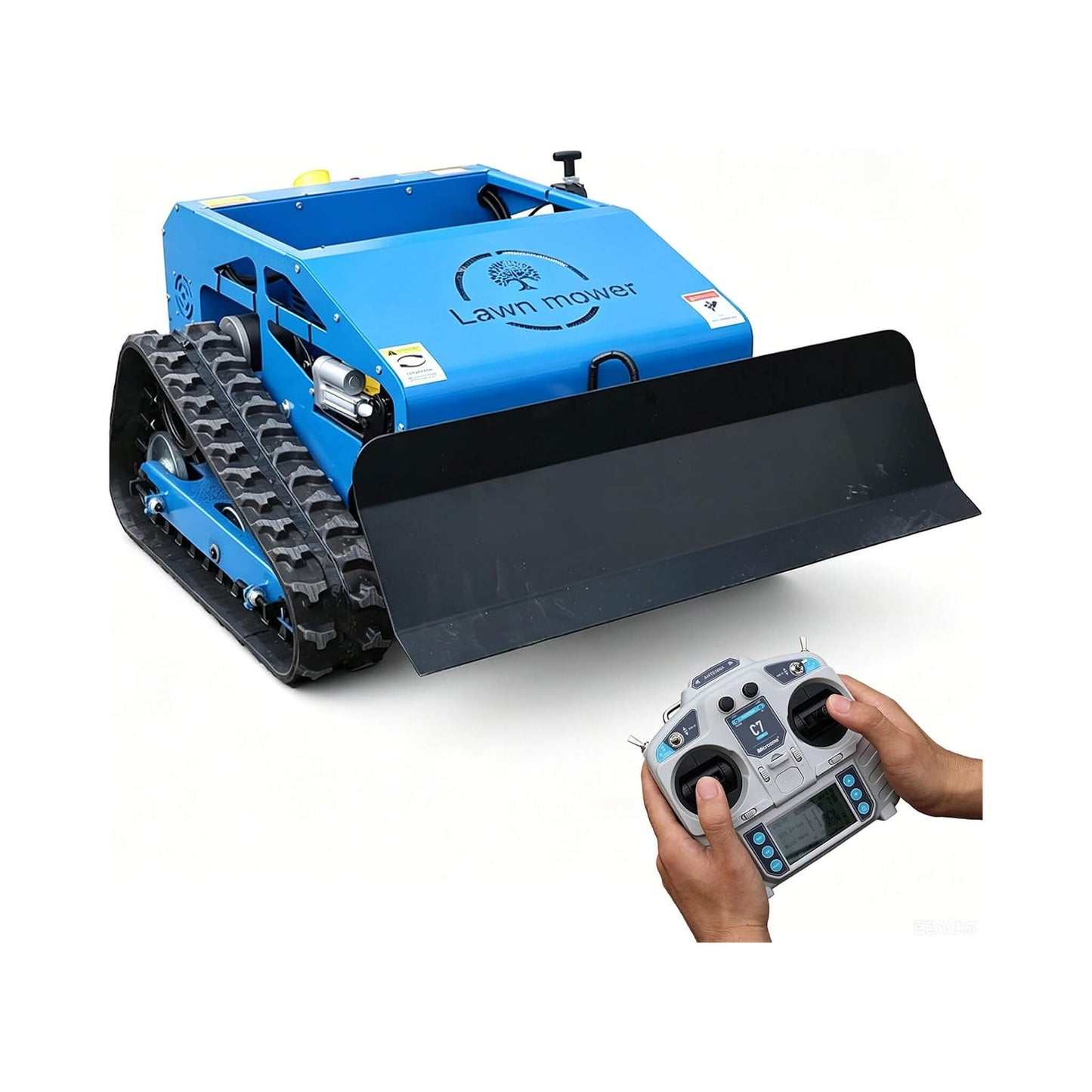 Heavy-Duty 9HP Remote-Controlled Track Gas Lawn Mower with Snow Plow