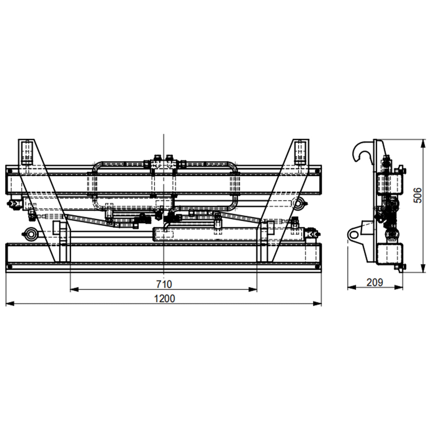 Heavy-Duty Adjustable Fork Carriage Skid Steer Attachment