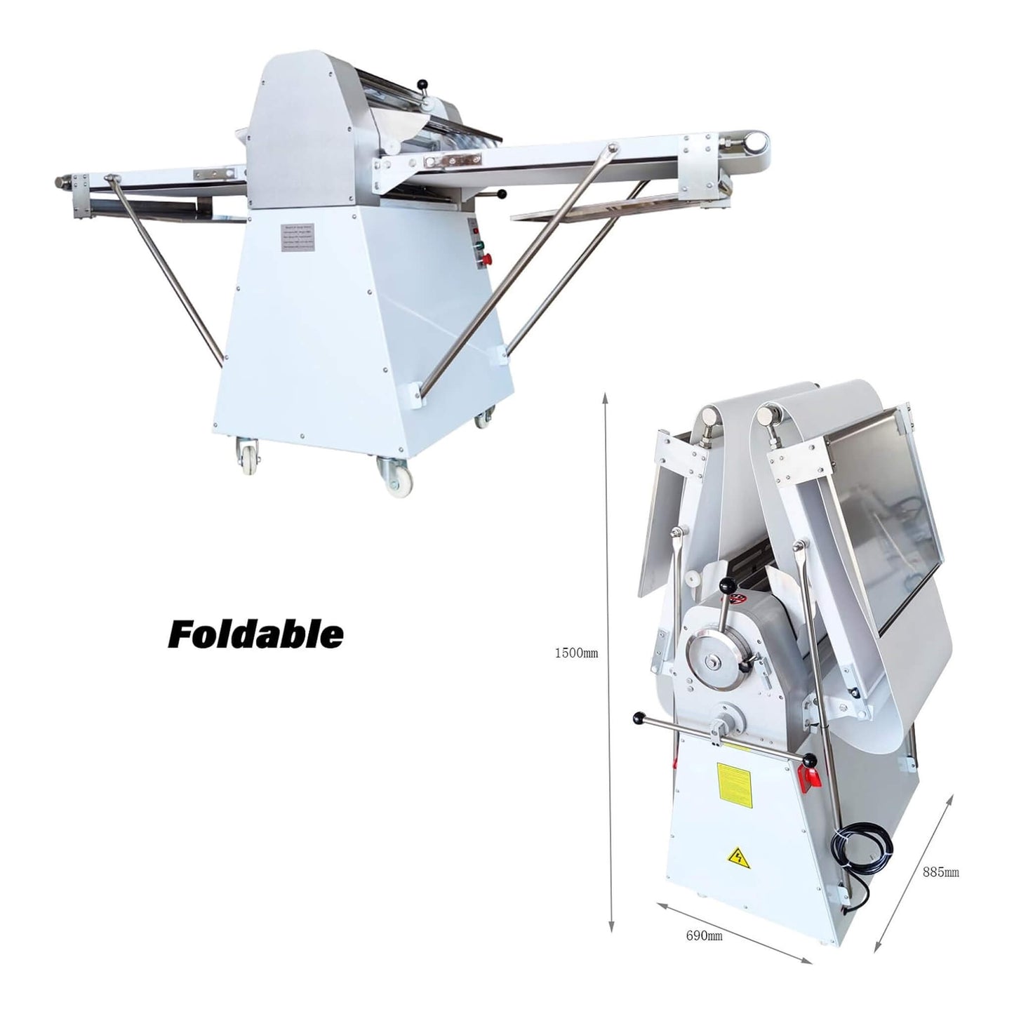 Heavy-Duty Commercial 220V Electric Dough Sheeter Machine with Adjustable Thickness
