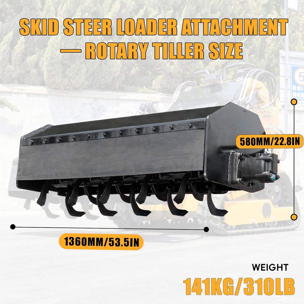 Heavy-Duty Mini Loader Rotary Tiller Skid Steer Attachment