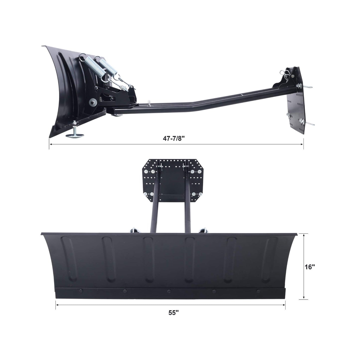 Heavy-Duty Universal ATV UTV Snow Plow Kit with Steel Blade and Universal Mount System
