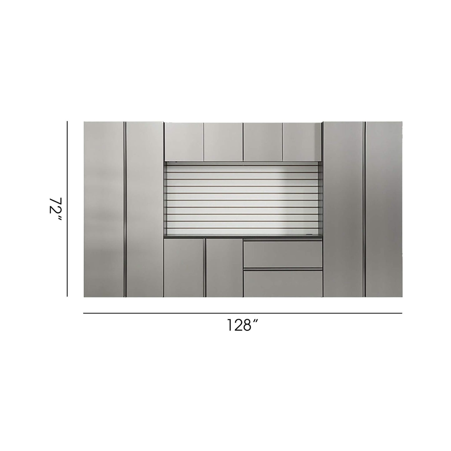Alora Heavy-Duty Wall-Mounted Metallic Gray Garage Cabinet Set With Soft Closing Doors And Drawers