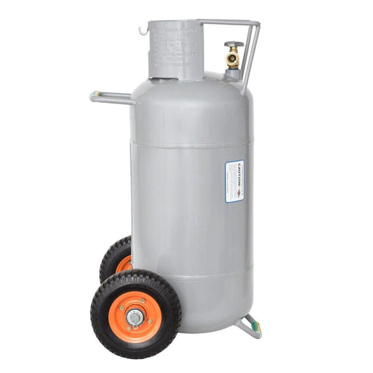 Flame King 40lb Horizontal & Vertical Empty Propane Cylinder with OPD & Wheels