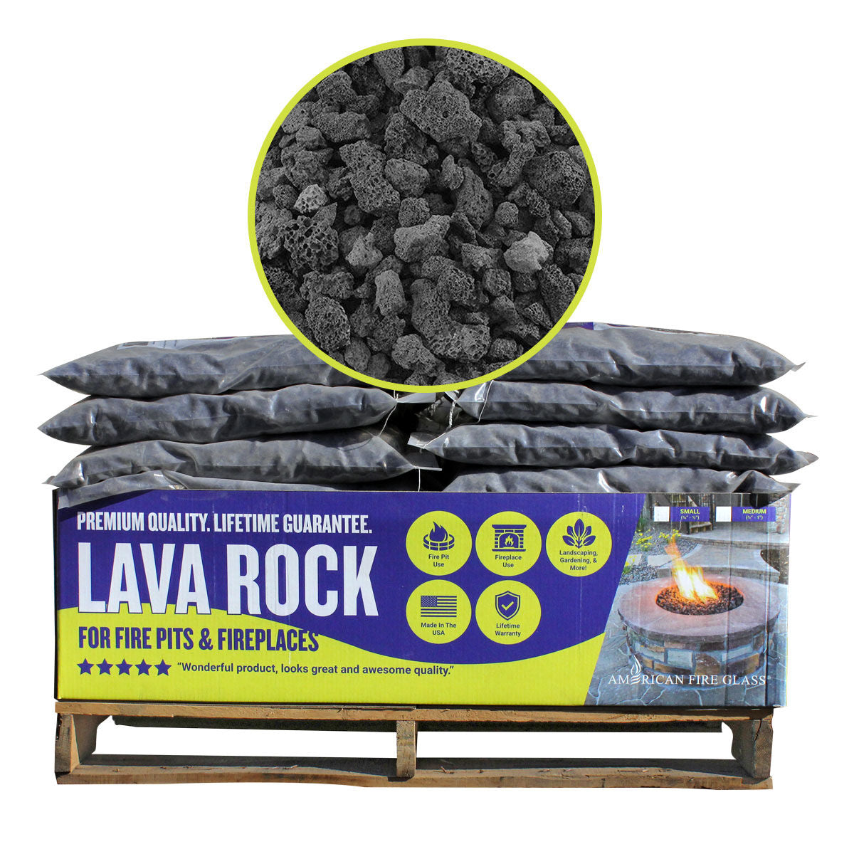 Medium Black Lava Rock - 1/2" - 1"