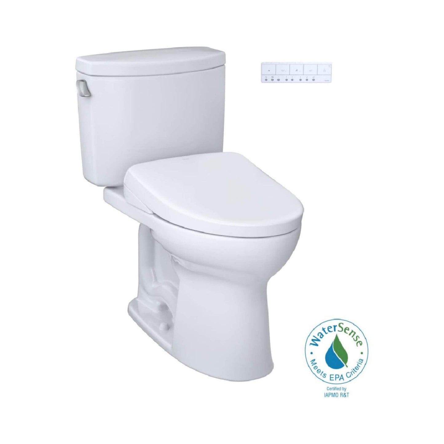 TOTO Drake II 1.28 GPF Elongated Chair Height Toilet with Washlet S7 Bidet Seat