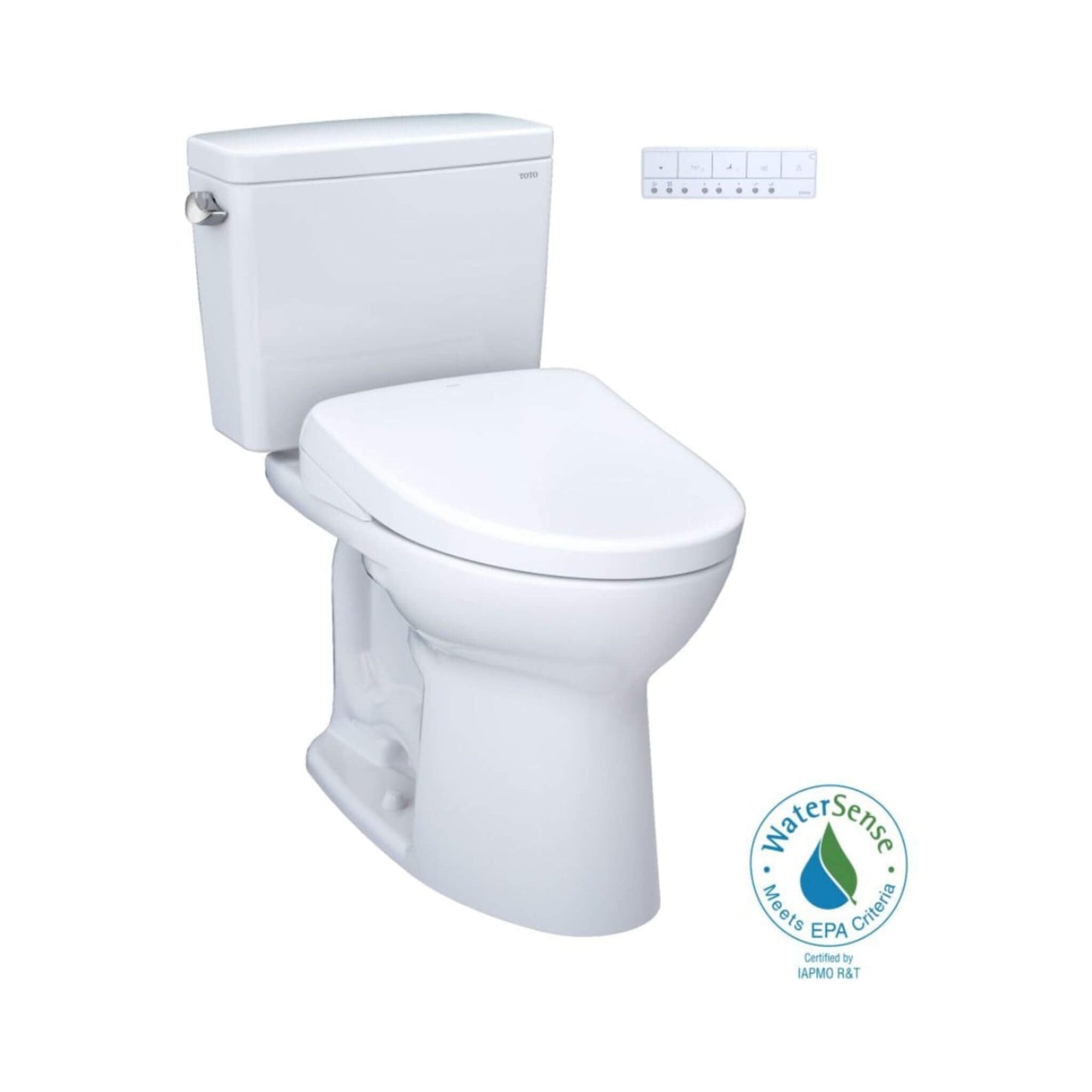 TOTO Drake 1.6 GPF Elongated Chair Height Toilet with Washlet S7 Heated Bidet Seat and Night Light