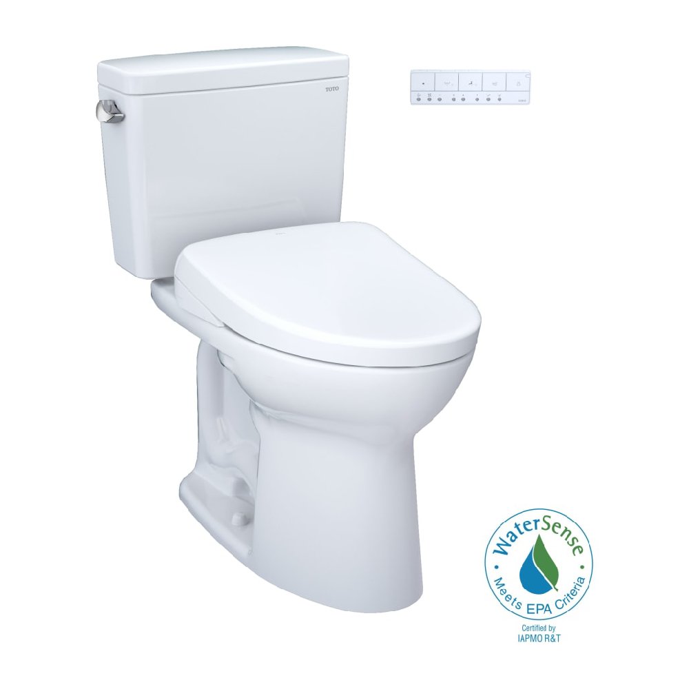 TOTO Drake 1.6 GPF Elongated Chair Height Toilet with S7 Bidet Seat and 10" Rough In