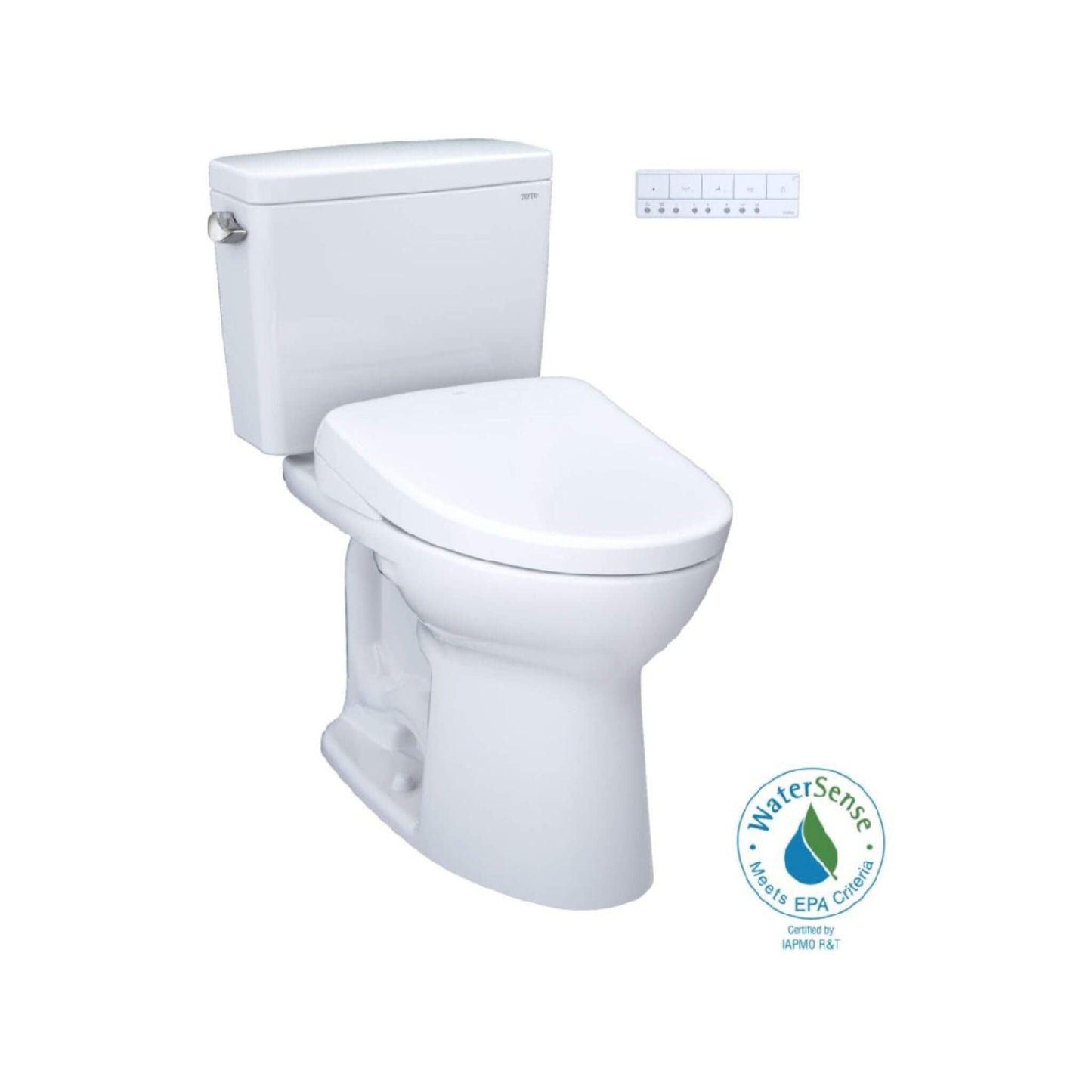 TOTO Drake 1.28 GPF Elongated Chair Height Toilet W/ Washlet S7A Auto Heated Bidet Seat & EWater+ Technlogy