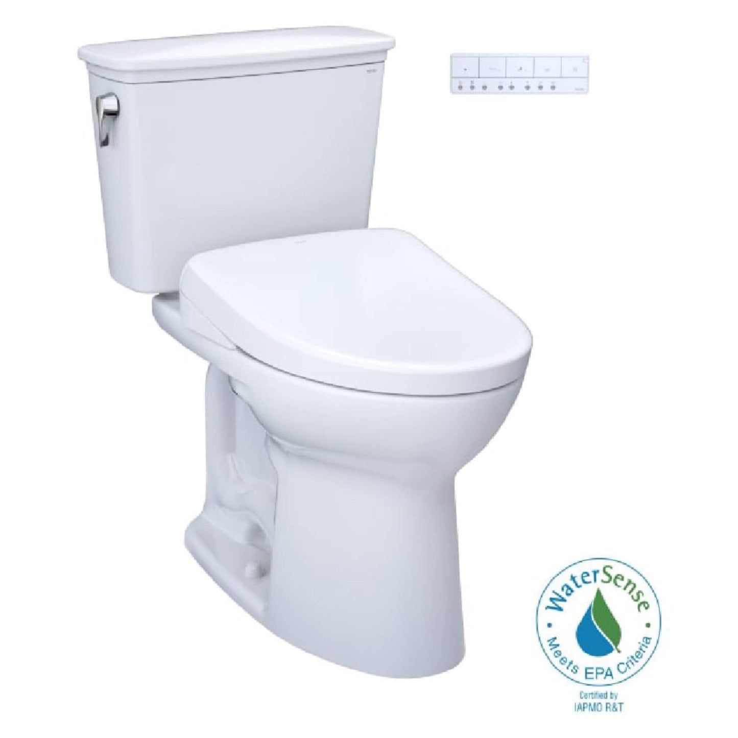 TOTO Drake Washlet S7A Open Bidet Seat and 1.28 GPF Universal Height Toilet with Warm Air Dryer
