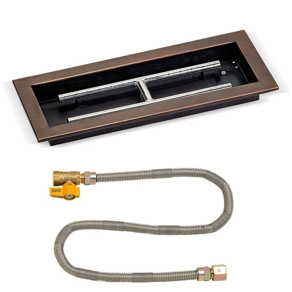 Rectangular Oil Rubbed Bronze Drop-In Pan with Match Lit Kit