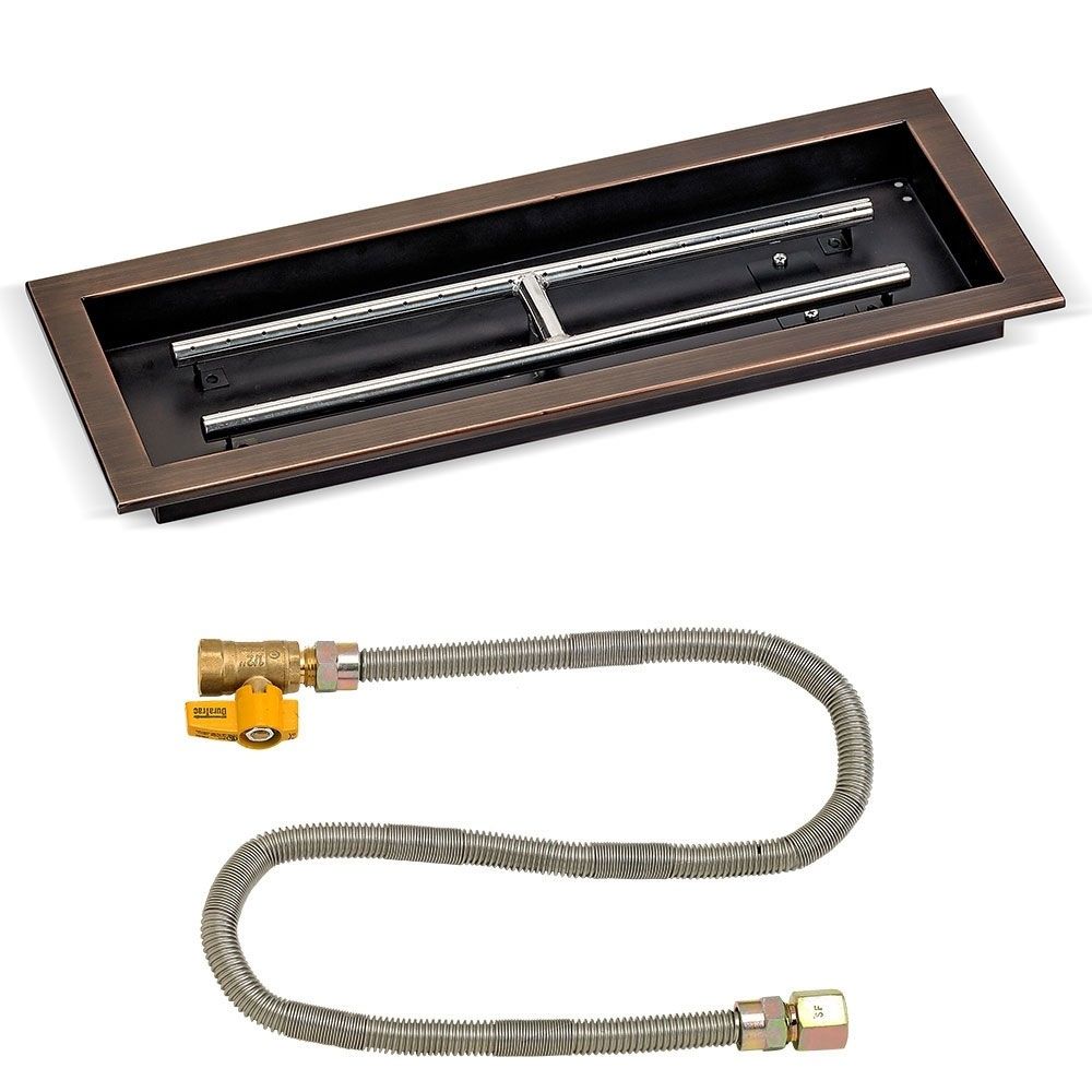 Rectangular Oil Rubbed Bronze Drop-In Pan with Match Lit Kit