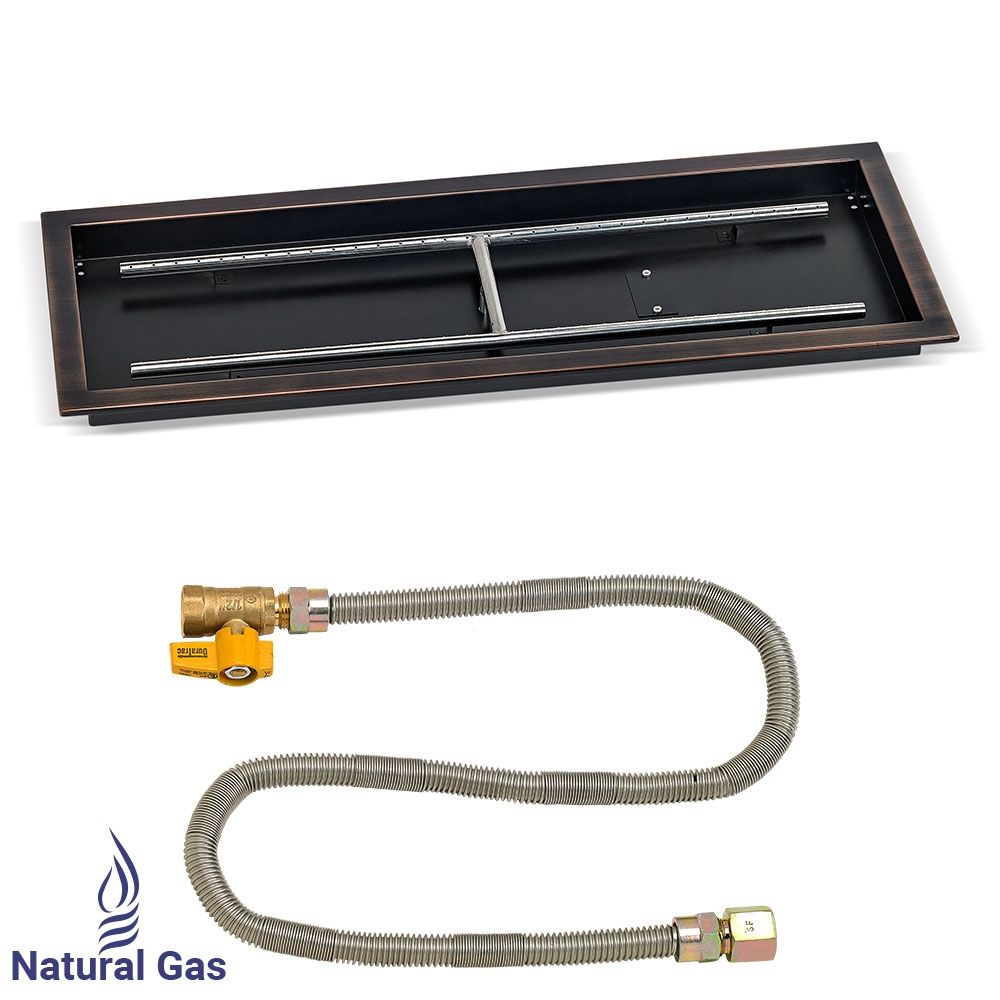 Rectangular Oil Rubbed Bronze Drop-In Pan with Match Lit Kit