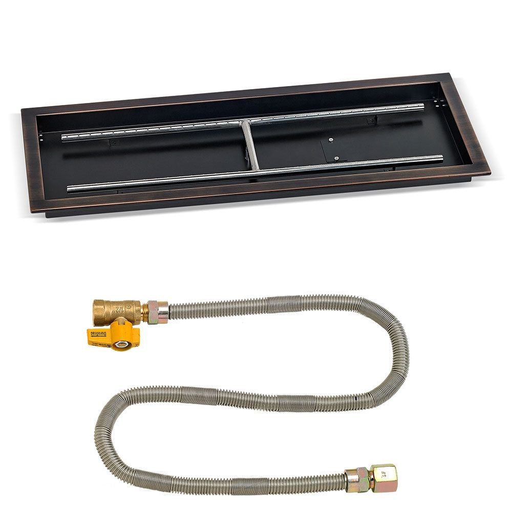 Rectangular Oil Rubbed Bronze Drop-In Pan with Match Lit Kit