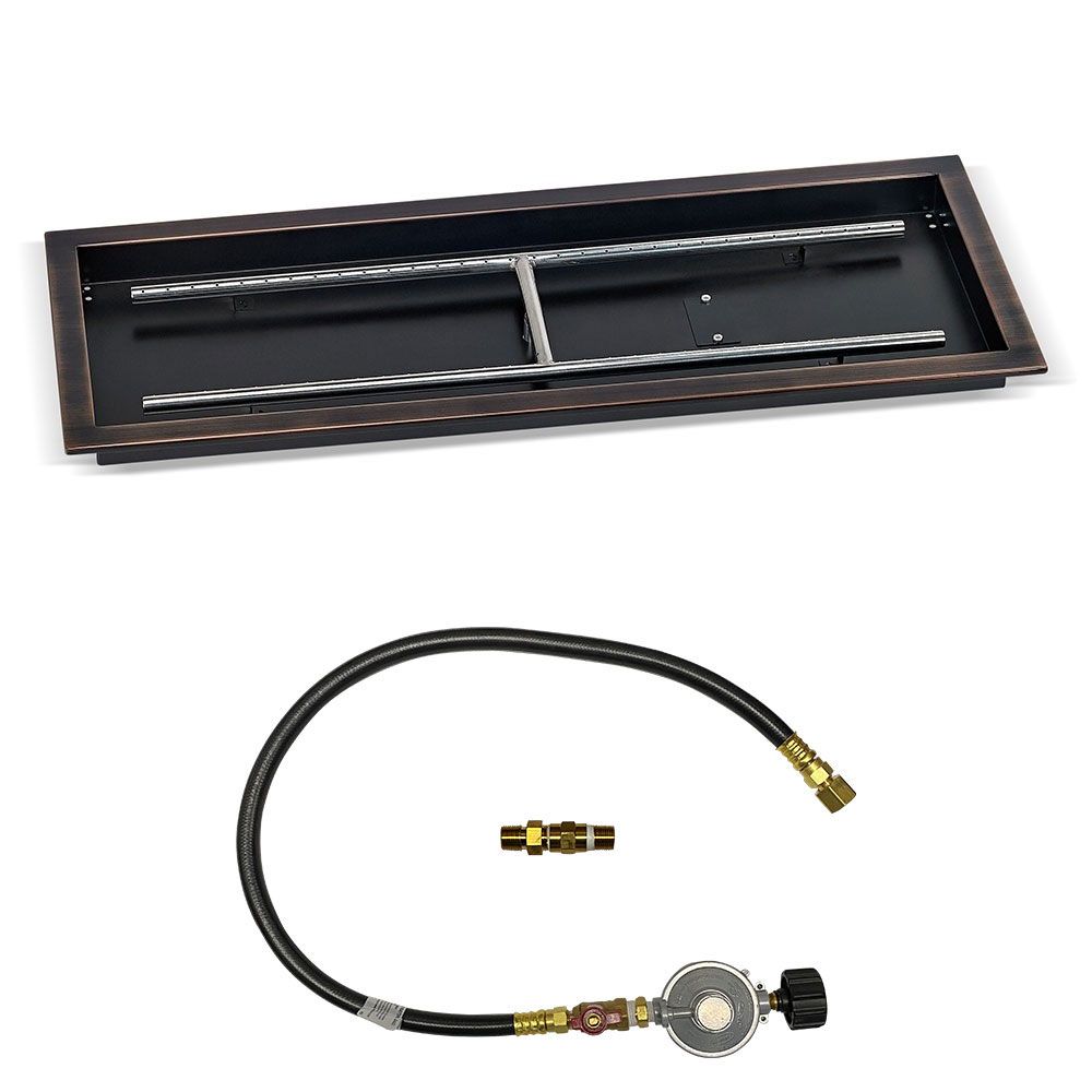 Rectangular Oil Rubbed Bronze Drop-In Pan with Match Lit Kit