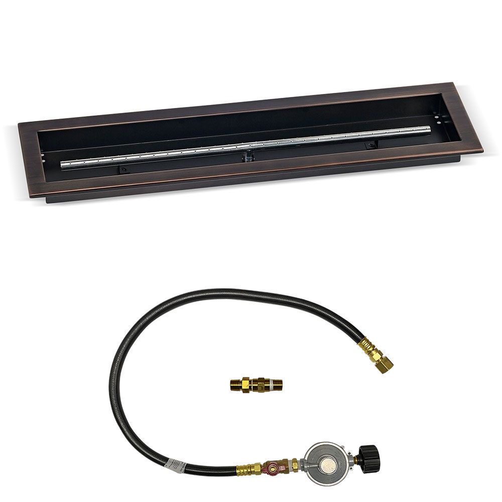 Linear Oil Rubbed Bronze Drop-In Pan with Match Lit Kit