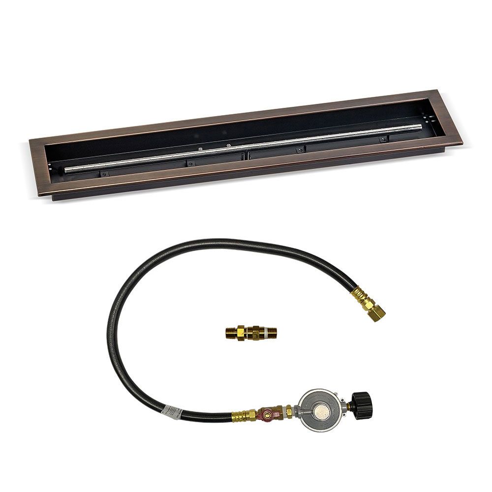 Linear Oil Rubbed Bronze Drop-In Pan with Match Lit Kit