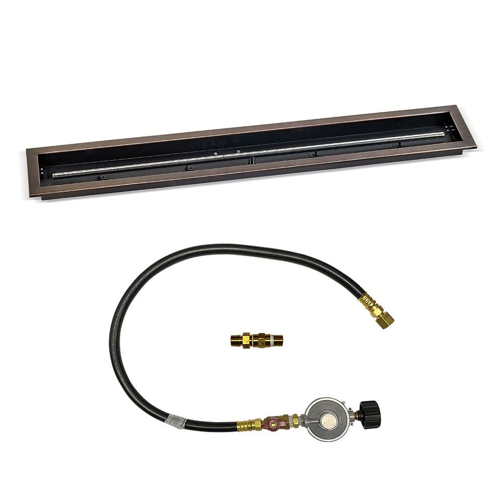 Linear Oil Rubbed Bronze Drop-In Pan with Match Lit Kit