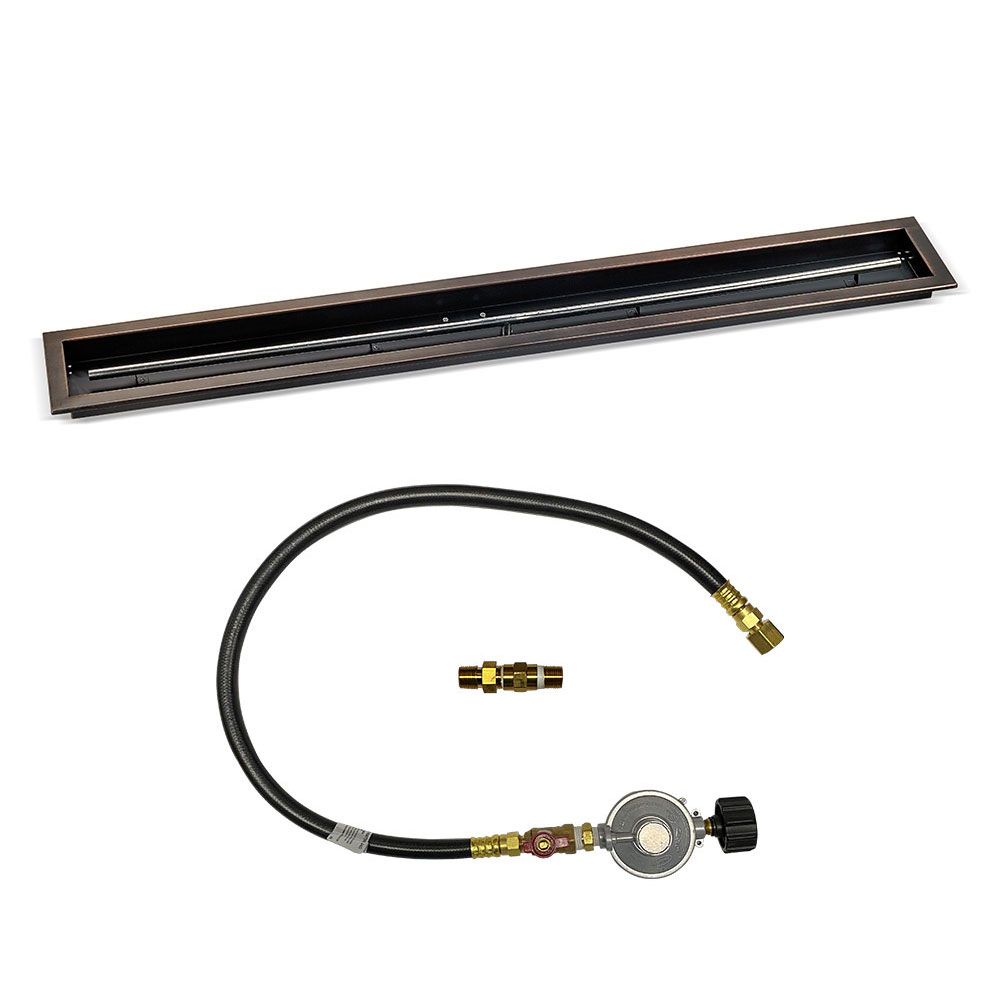 Linear Oil Rubbed Bronze Drop-In Pan with Match Lit Kit