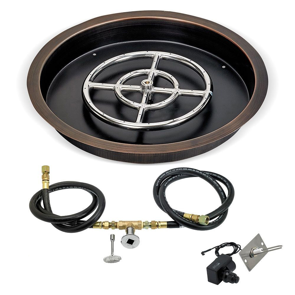 Round Oil Rubbed Drop-In Pan with Spark Ignition Kit