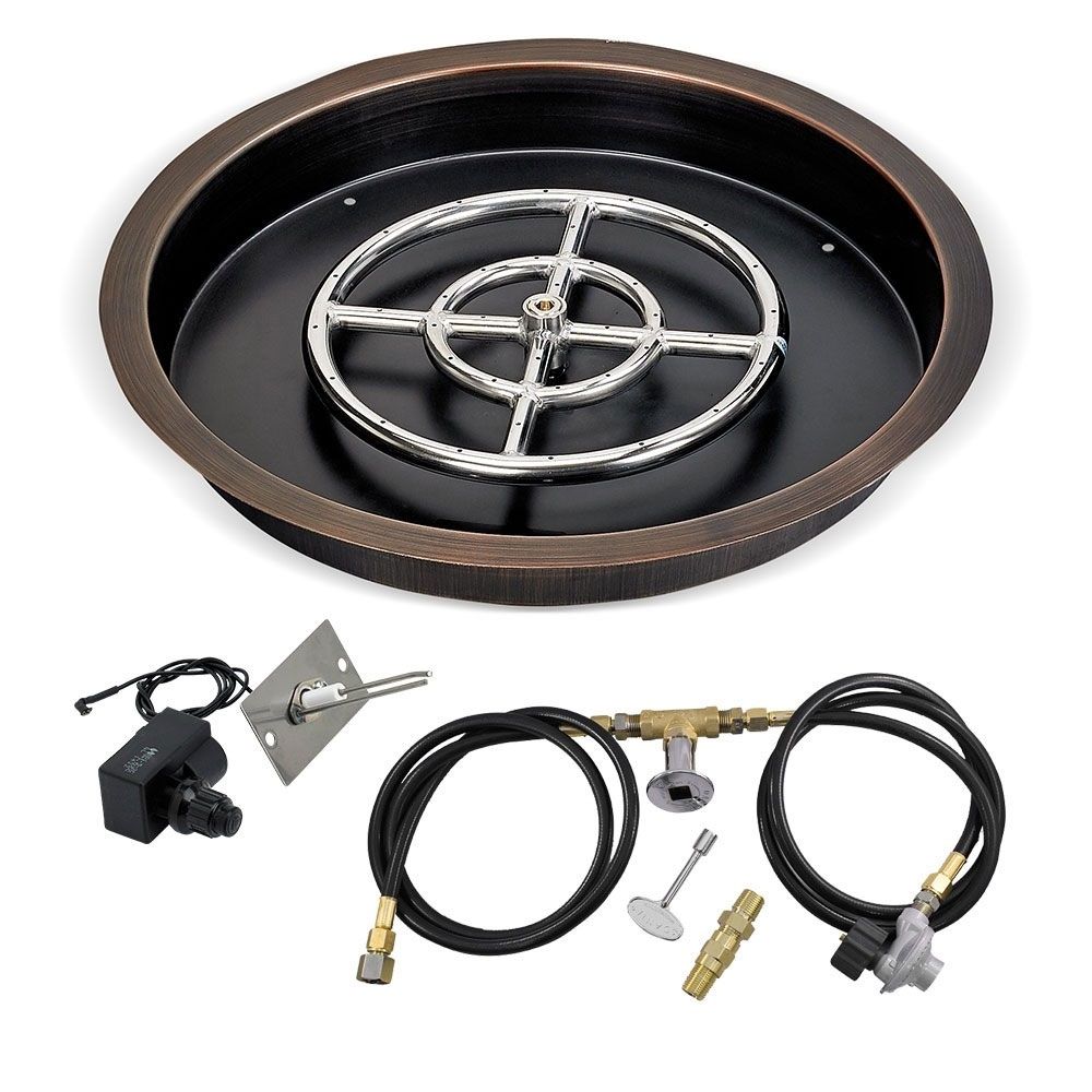 Round Oil Rubbed Drop-In Pan with Spark Ignition Kit