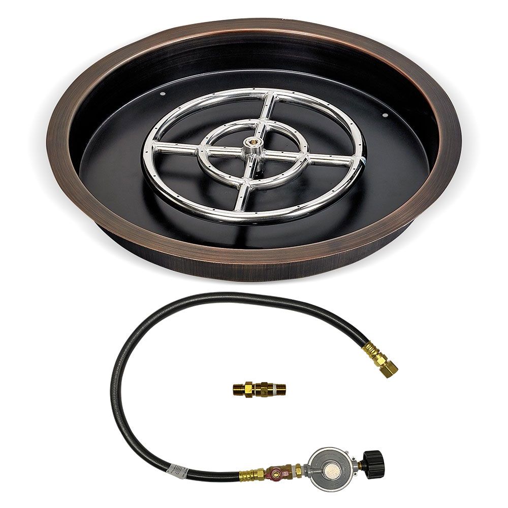 Round Oil Rubbed Drop-In Pan with Match Lit Kit