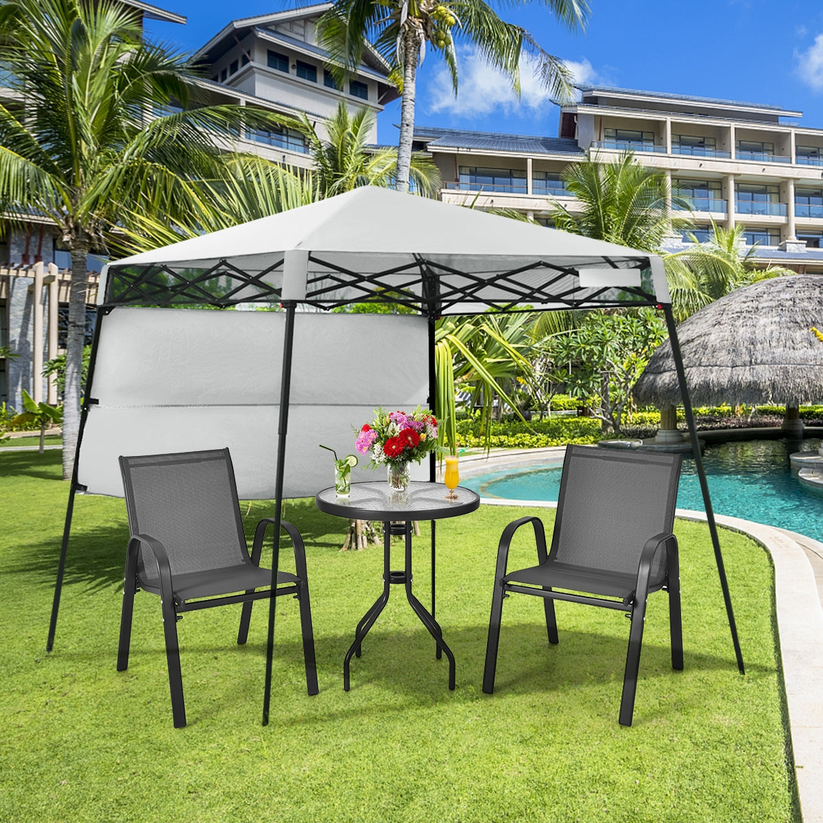 7 x 7 Feet Sland Adjustable Portable Canopy Tent with Backpack