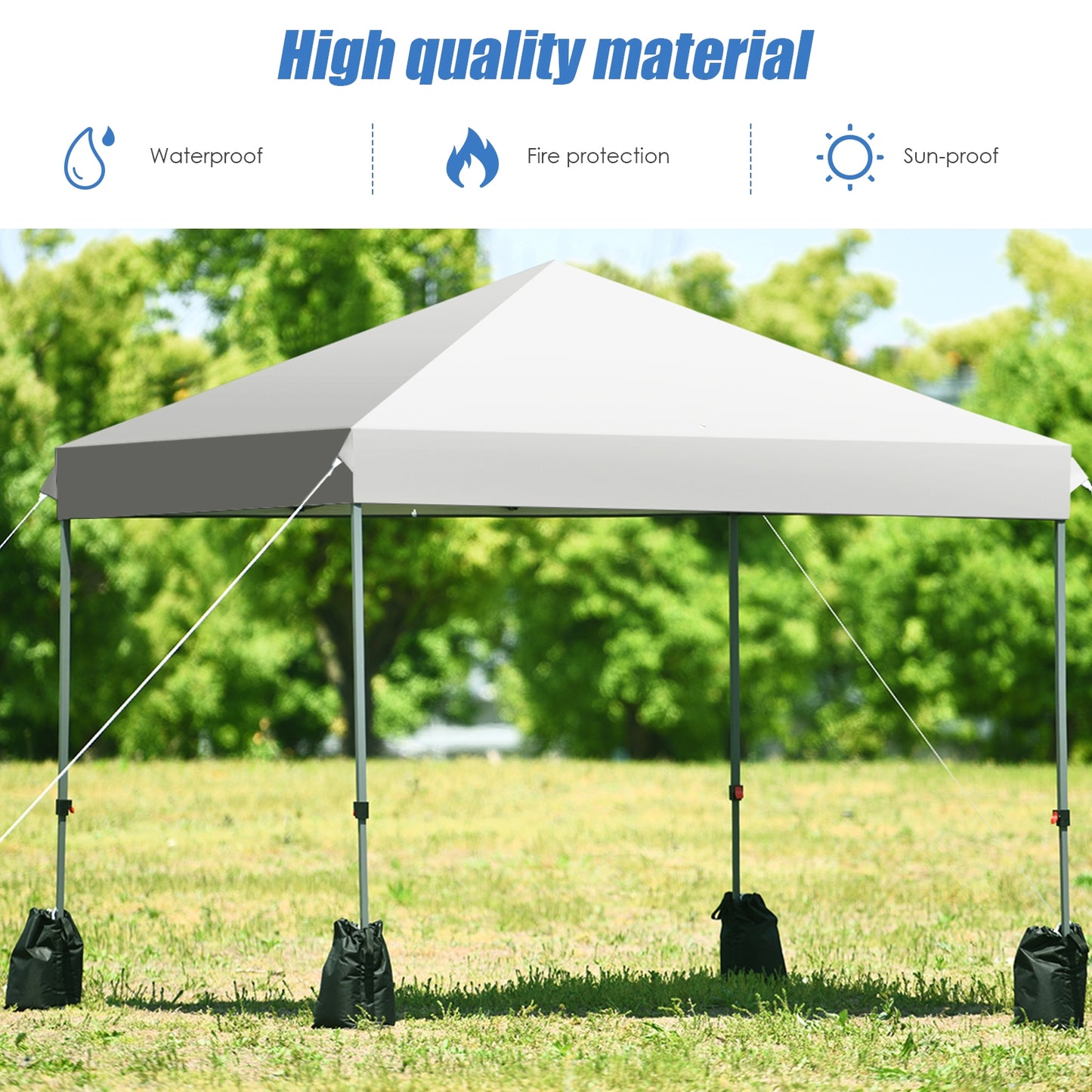 8x8' Outdoor Pop up Canopy Tent w/Roller Bag-Blue