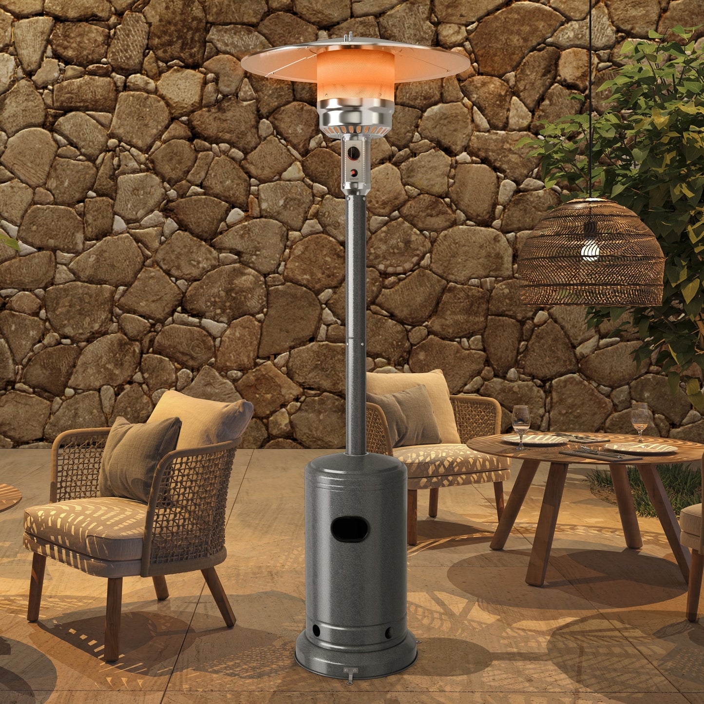 50000 BTU Garden Propane Standing LP Gas Steel Accessories Heater