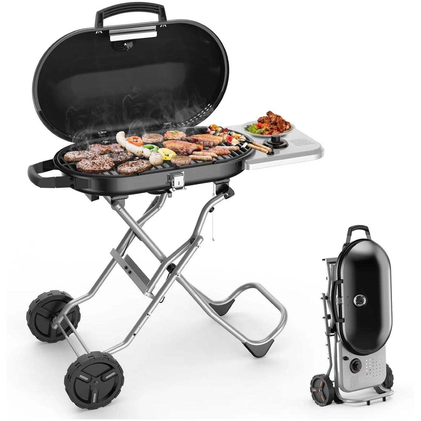 Portable Propane Gas Grill 15K BTU - 348 SQ Inch Cooking Areas for Outdoor Camping / Tailgating / Picnic
