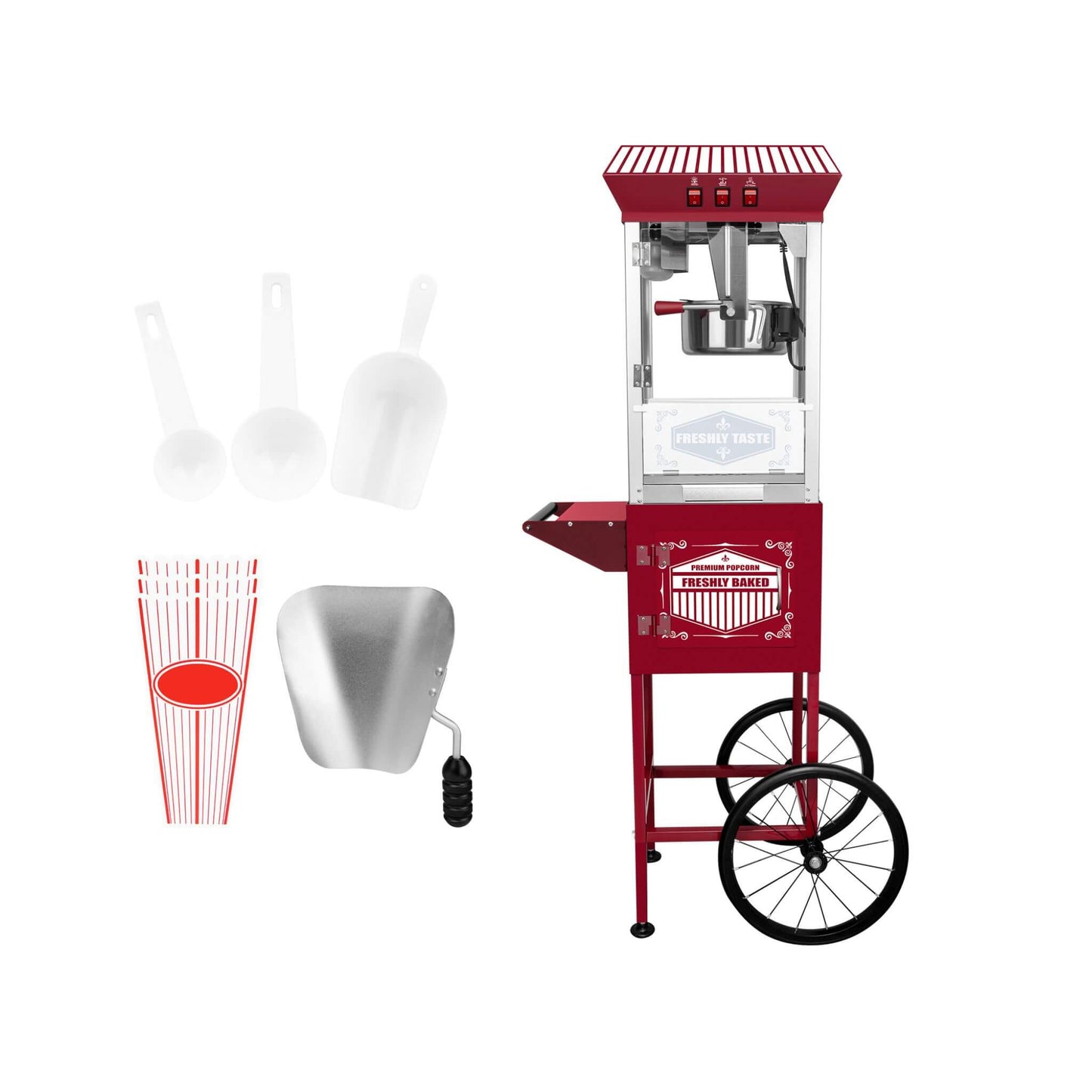 Premium 12-Ounce Movie Theater-Style Popcorn Machine with Cart