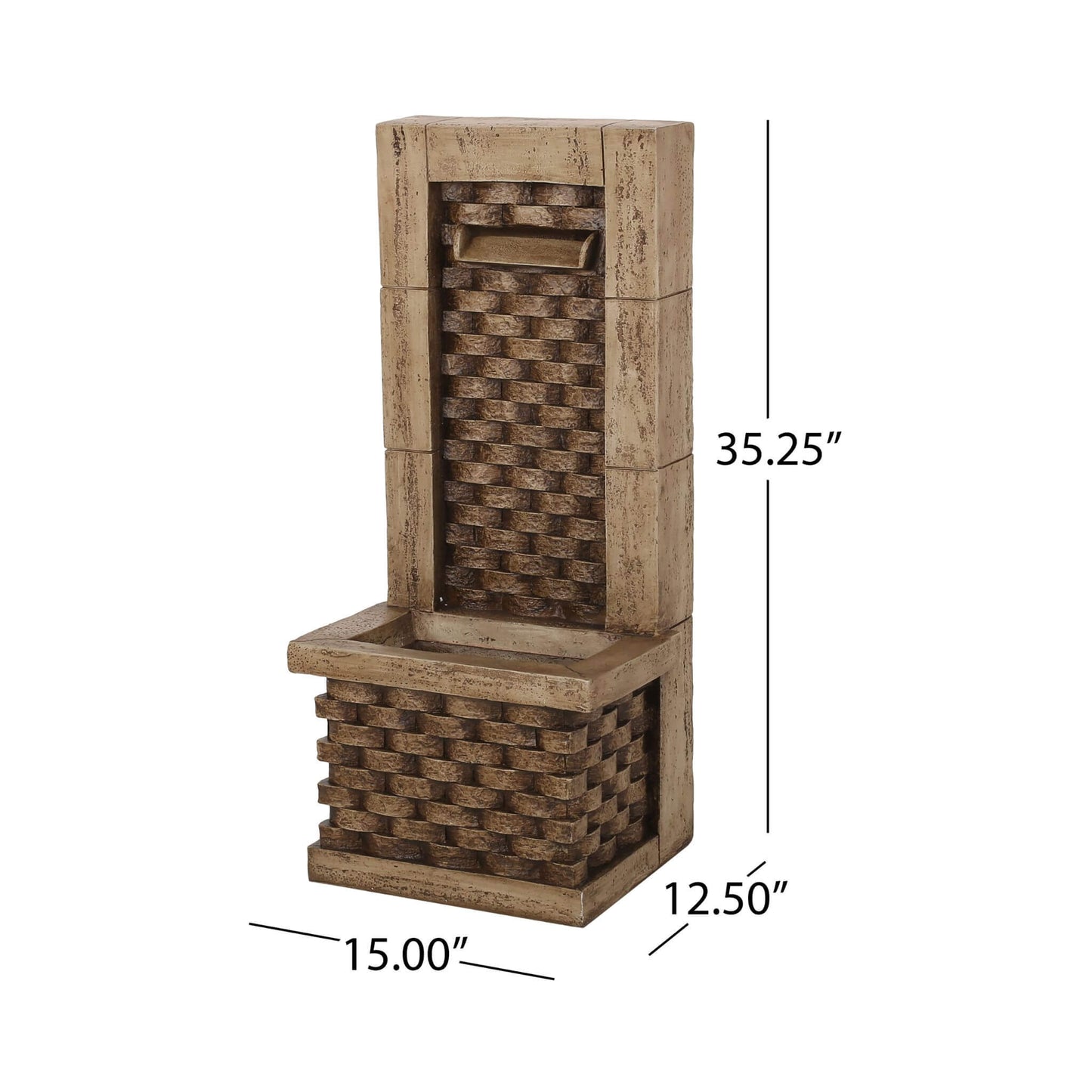 Premium 35-Inch Hand-Crafted Weather-Resistant Waterfall Fountain with LED Lights