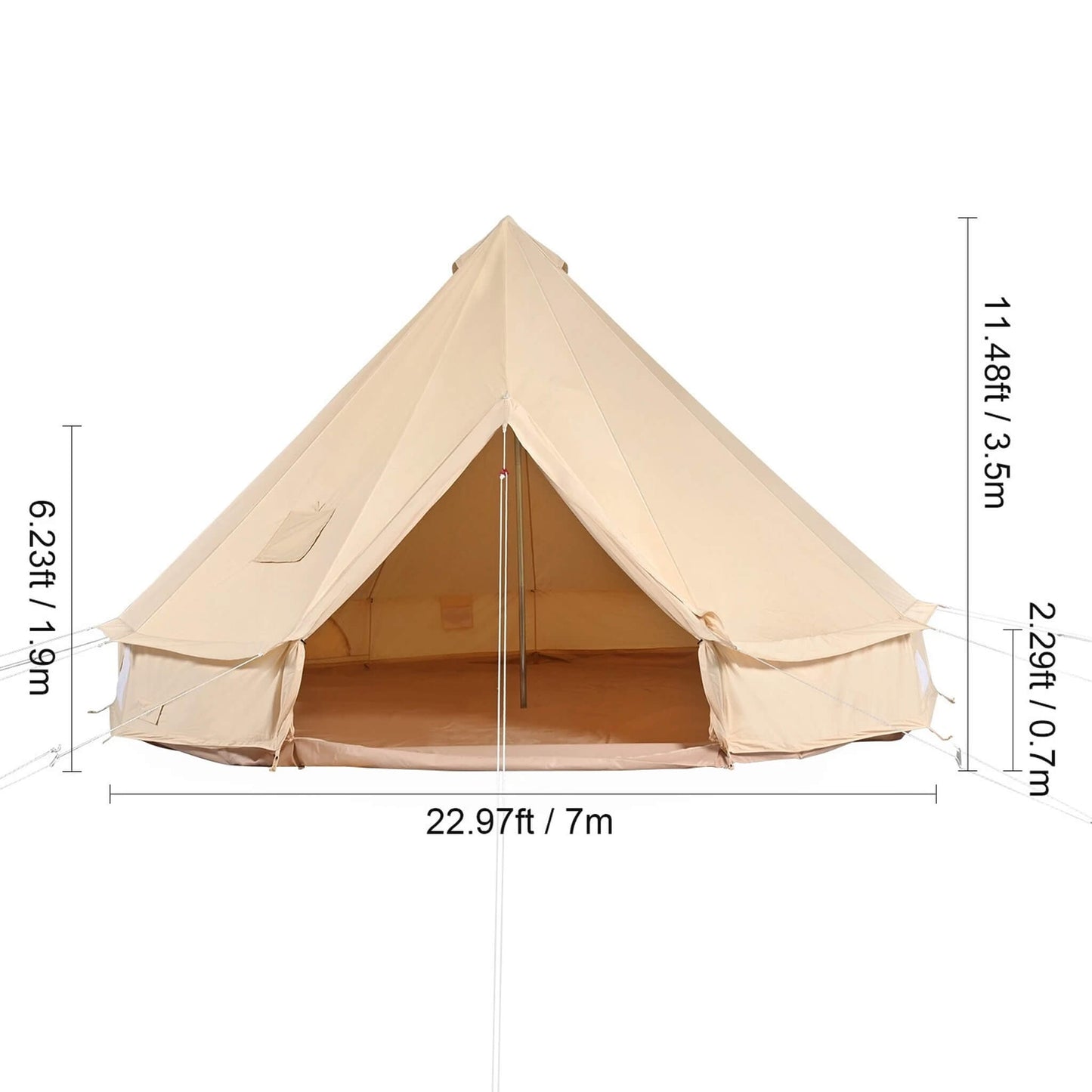 Premium 4-Season Camping Canvas Bell Yurt Tent With Stove Jack