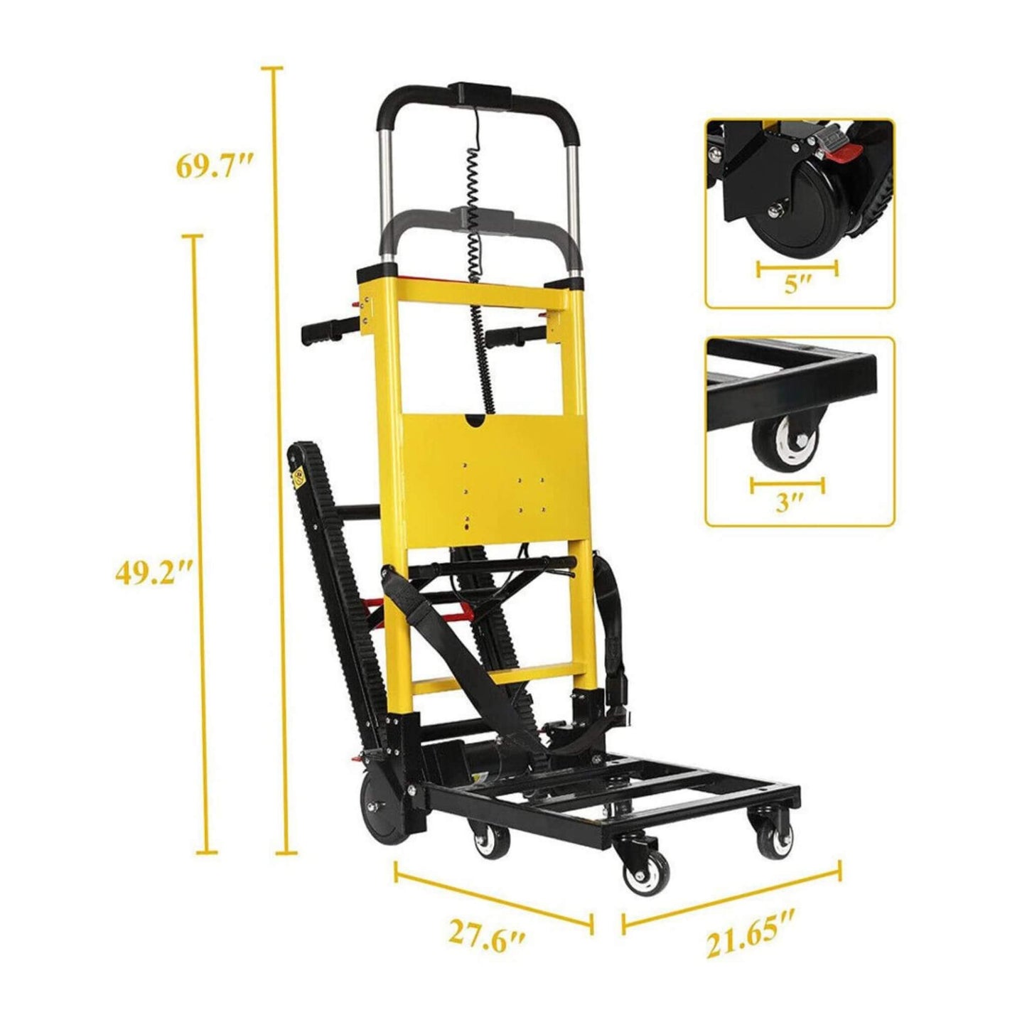 Premium 440LBS Electric Stair Climbing Dolly Hand Truck Folding Cart with Wheels